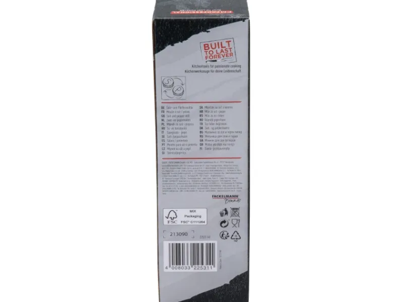 Fackelmann Fmprofessional Salz-/Pfeffermühle Fair Schwarz 18 cm< Küchenhelfer
