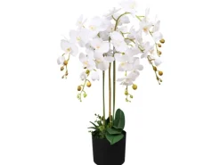 Sale furnicato Künstliche Orchidee mit Topf 75 cm Weiß