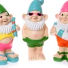 Gartenzwerg Stehend 3-fach Sortiert 23,5 cm x 10 cm x 11 cm Bunt< Töpfe