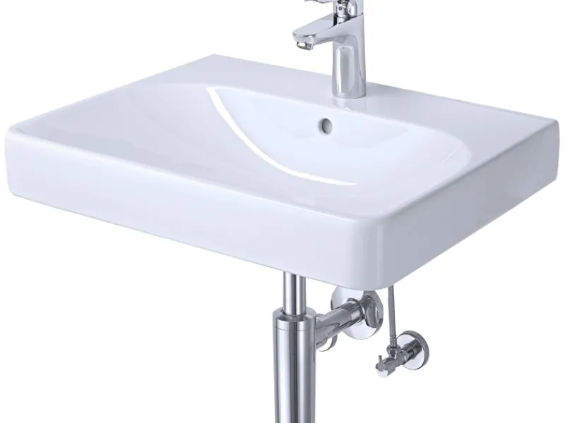 Clearance Geberit Waschbecken Smyle Square 60 cm inkl. Armatur Weiß