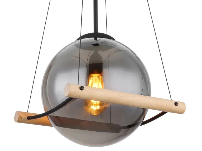 Globo Kücheninseln<Hängeleuchte Leona Schwarz Ø 30 cm