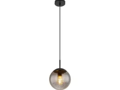 Globo Kücheninseln<Hängeleuchte Samos Schwarz/Rauchfarben Ø 20 cm