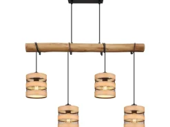Clearance Globo Pendelleuchte Soeni 4-flammig Schwarz matt 850 x 150 x 1200 mm