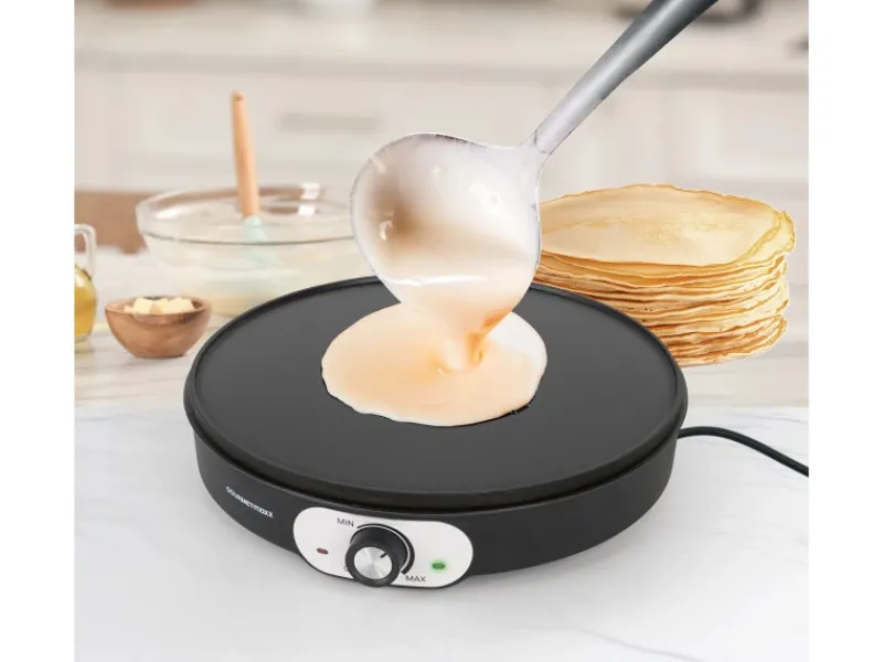 Outlet GOURMETmaxx Crepe Maker 1.200 W inkl. Teigverteiler und Crepe-Wender Ø 30 cm