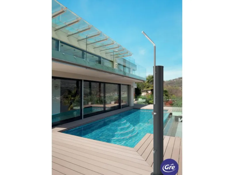 Gre Einhebelmischer<Solardusche Aluminium 30 l Schwarz