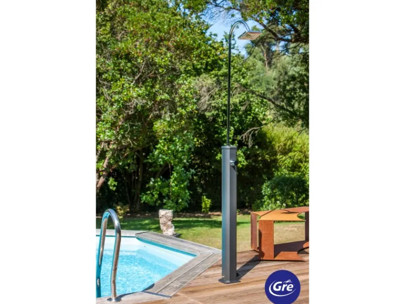 Gre Einhebelmischer<Solardusche aus Aluminium 18 l Schwarz