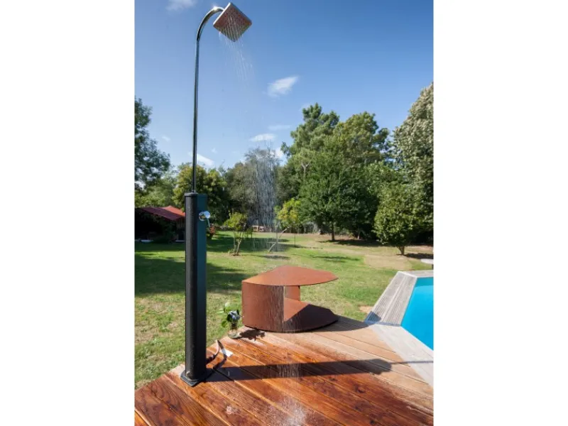 Gre Einhebelmischer<Solardusche aus Aluminium 18 l Schwarz