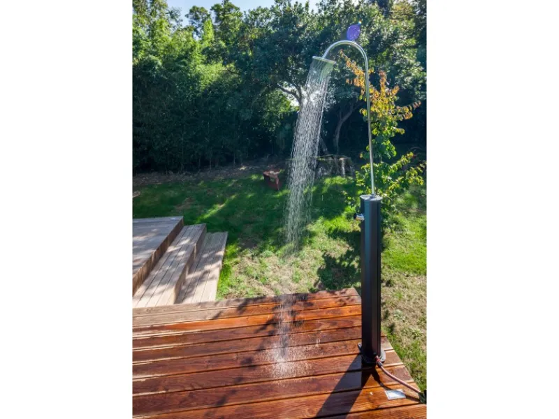 Gre Einhebelmischer<Solardusche aus Aluminium 18 l Schwarz