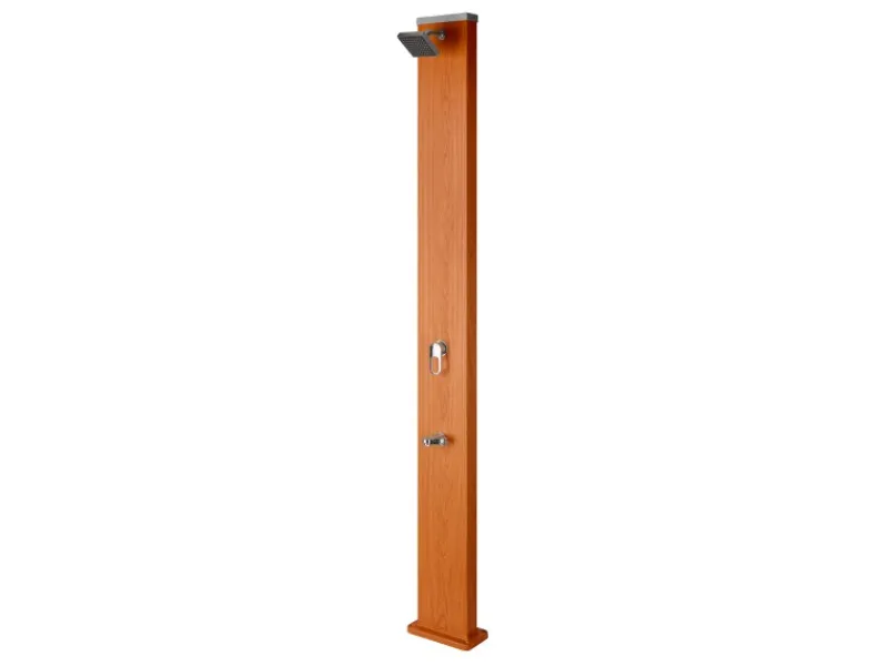 Gre Solardusche aus Aluminium 32 l Holzfarben< Einhebelmischer