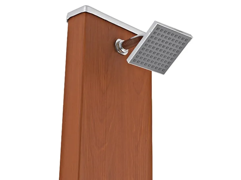 Gre Solardusche aus Aluminium 32 l Holzfarben< Einhebelmischer