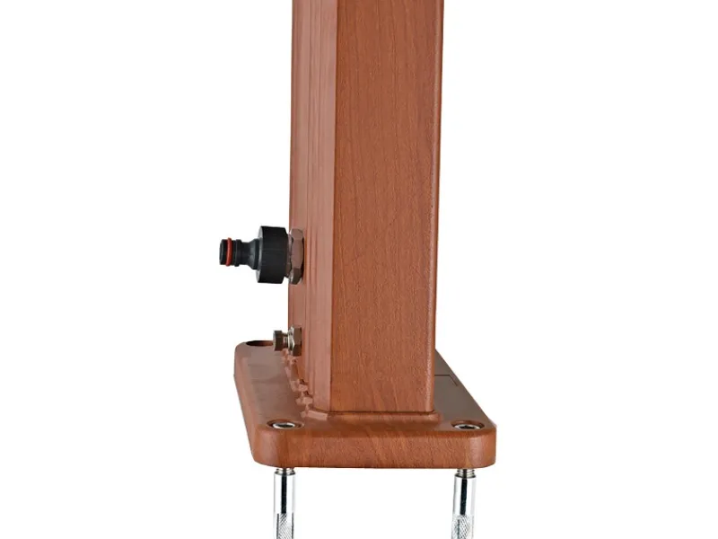 Gre Solardusche aus Aluminium 32 l Holzfarben< Einhebelmischer