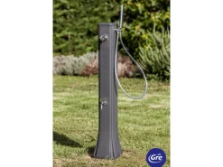 Gre Einhebelmischer<Solardusche aus Harz mit Fußhahn 19 l Grau