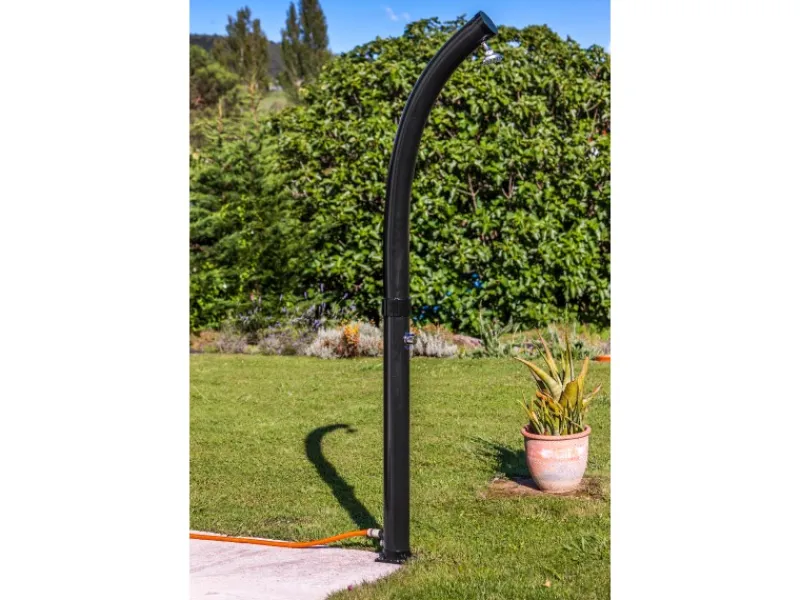 Gre Solardusche Gebogen aus PVC 22 l Schwarz< Einhebelmischer