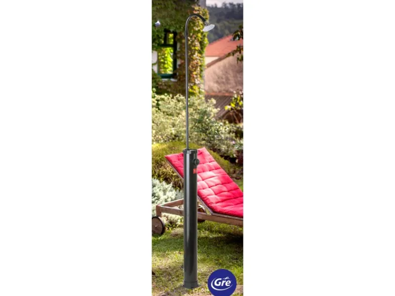 Gre Solardusche Schwarz aus PVC 9 l Schwarz< Einhebelmischer