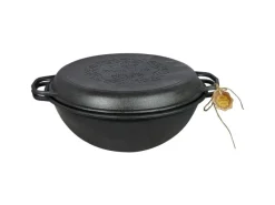 Grillpeter Utschak Set MultiFlame mit18l Kazan und Pfanne-Deckel aus Gusseisen< Pfannen