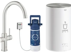 Grohe Einhebelmischer<C-Auslauf Armatur und Boiler Red Duo M-Size Supersteel