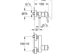 Outlet Grohe Concetto Einhand-Brausebatterie DN 15