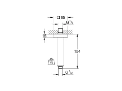 Grohe Ersatzteile Küchenarmatur<Deckenauslass Rainshower Chrom Länge 154 mm