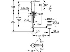 Grohe Einhand-Bidetbatterie Essence< Einhebelmischer