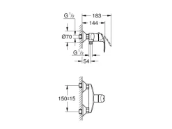 Grohe Einhebelmischer<Einhand-Brausebatterie Eurosmart Chrom