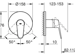 Grohe Einhebelmischer<Einhand-Brausebatterie Eurodisc Cosmopolitan Chrom