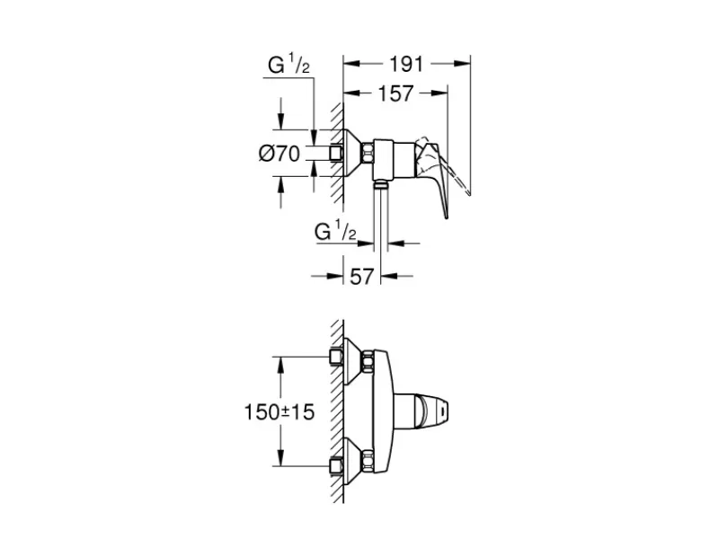 Sale Grohe Einhand-Brausebatterie BauFlow Chrom