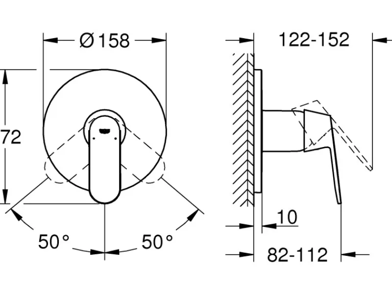 Grohe Einhebelmischer<Einhand-Brausebatterie Eurosmart Cosmopolitan Chrom