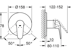 Grohe Einhand-Brausebatterie Eurostyle Geschlossener Hebel Chrom< Einhebelmischer
