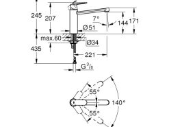 Grohe Einhand-Küchenarmatur Eurosmart Cosmopolitan Auslauf mit Mousseur< Einhebelmischer