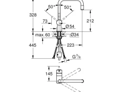 Grohe Einhebelmischer<Einhand-Spültischbatterie Minta Chrom 12,5mm (1/2") U-Auslauf