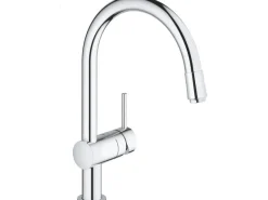 Grohe Einhebelmischer<Einhand-Spültischbatterie Minta Chrom mit herausziehbarer Spülbrause
