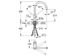 Grohe Einhebelmischer<Einhand-Spültischbatterie Minta Chrom mit herausziehbarer Spülbrause