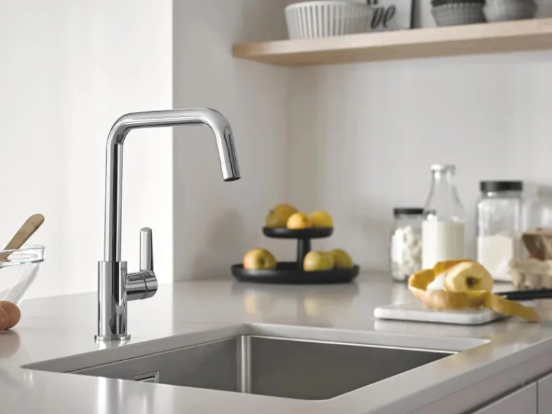 Grohe Einhand-Spültischbatterie Start 1/2" Niederdruck mit hohem Auslauf Silber< Einhebelmischer