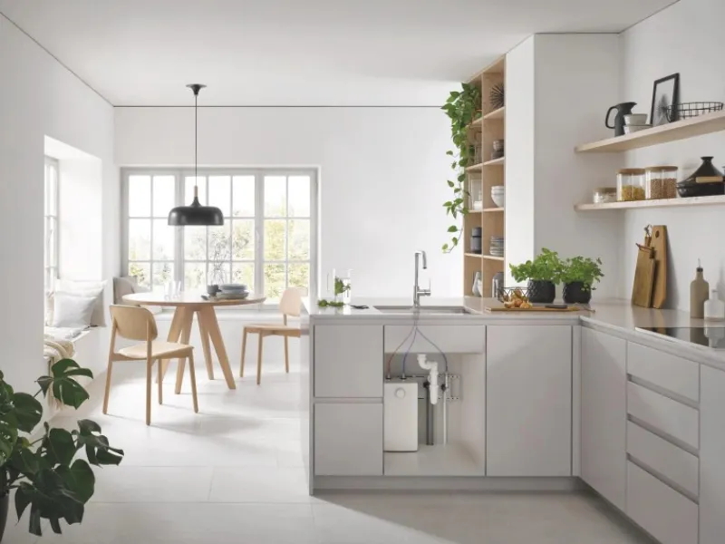 Grohe Einhand-Spültischbatterie Start 1/2" Niederdruck mit hohem Auslauf Silber< Einhebelmischer