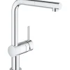 Grohe Einhand-Spültischbatterie Minta für Niederdruck Warmwasserbereiter< Einhebelmischer