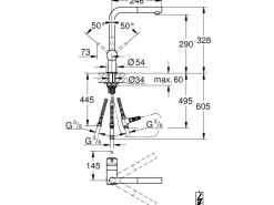 Grohe Einhand-Spültischbatterie Minta für Niederdruck Warmwasserbereiter< Einhebelmischer