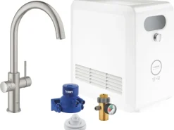 New Grohe Einhand-Spültischbatterie Set Blue Professional Supersteel