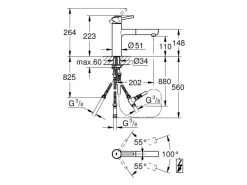 Outlet Grohe Einhand-Spültischbatterie Concetto Chrom mit herausziehbarer Laminarbrause