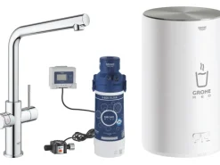Grohe Einhebelmischer<Einhand-Spültischbatterie und Boiler Red Duo Size-M Chrom