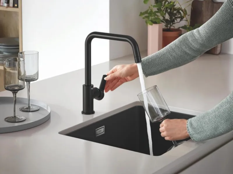 Grohe Einhebelmischer<Einhand-Spültischbatterie Start 1/2" Schwarz Matt