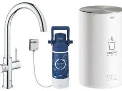 Outlet Grohe Einhand-Spültischbatterie und Boiler Red Duo Size-M Chrom