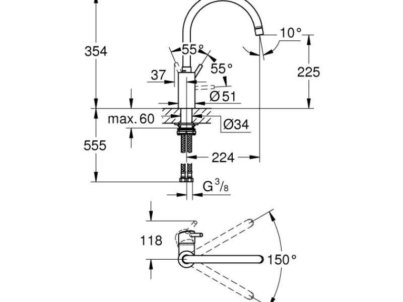 Grohe Einhand-Spültischbatterie Concetto Chrom
