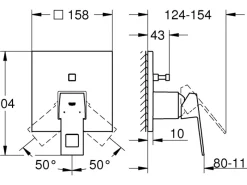 Grohe Einhebelmischer<Einhand-Wannenbatterie Eurocube Chrom