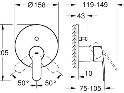 Grohe Einhand-Wannenbatterie Eurostyle Cosmopolitan Chrom< Einhebelmischer