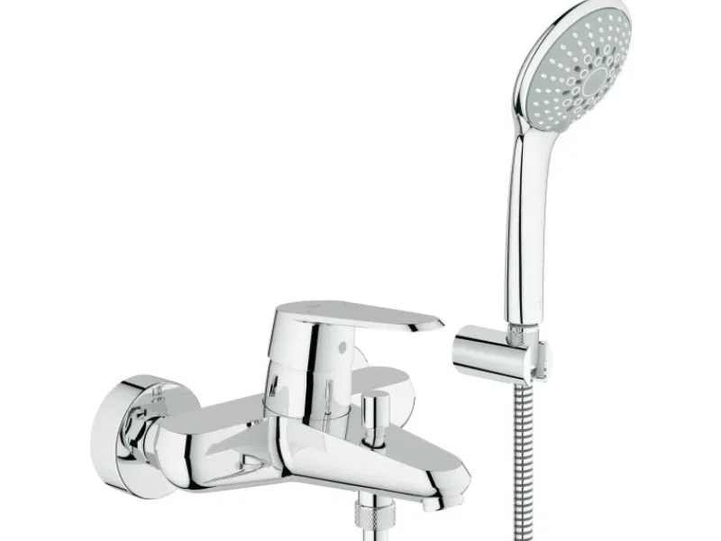 Grohe Einhebelmischer<Einhand-Wannenbatterie Eurodisc C DN 15 mit Brausegarnitur