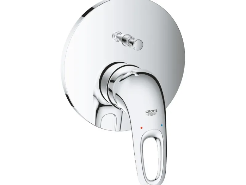 Grohe Einhebelmischer<Einhand-Wannenbatterie Eurostyle Offener Hebel Chrom
