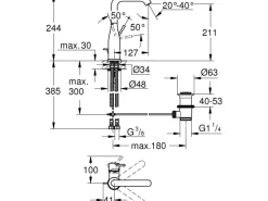 Grohe Einhand-Waschbeckenarmatur Essence L-Size< Ersatzteile Küchenarmatur|Einhebelmischer
