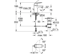 Grohe Einhebelmischer<Einhand-Waschbeckenarmatur Eurosmart C SilkMove Chrom