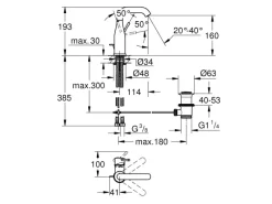 Grohe Einhand-Waschbeckenarmatur Essence M-Size Cool Sunrise gebürstet< Einhebelmischer