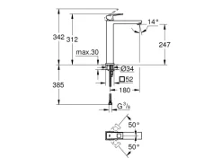 Grohe Einhebelmischer<Einhand-Waschbeckenarmatur Eurocube XL-Size Chrom